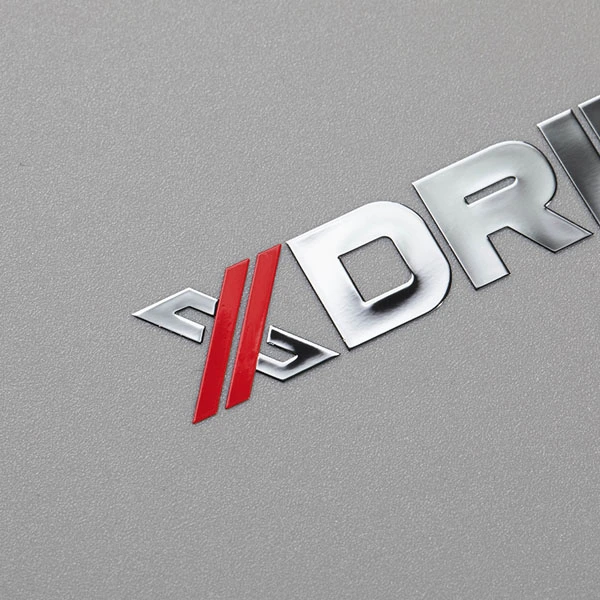 Metalen labellogo-sticker