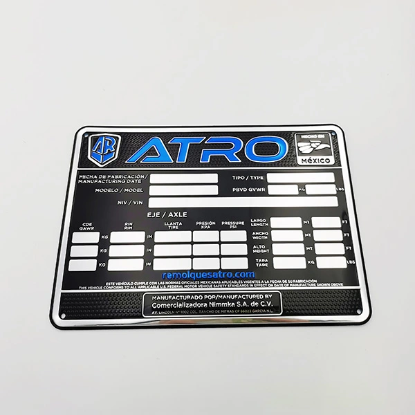Bedrijfsmerk aluminium label