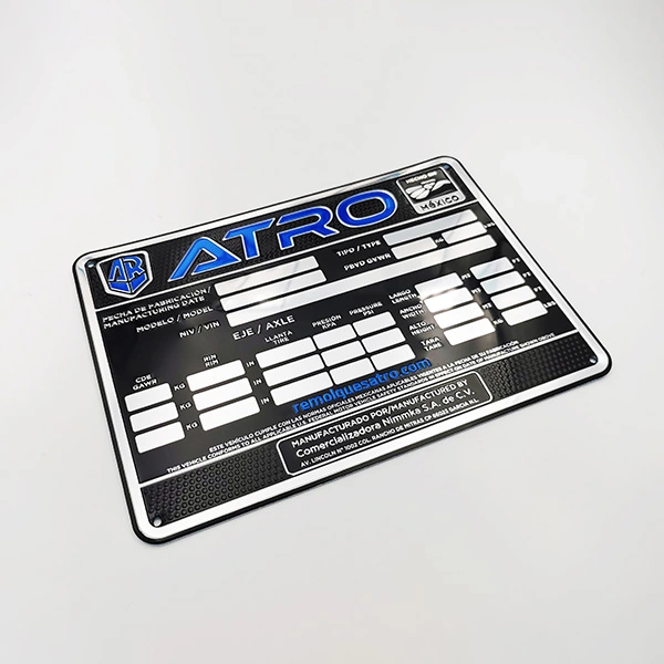 Bedrijfsmerk aluminium label