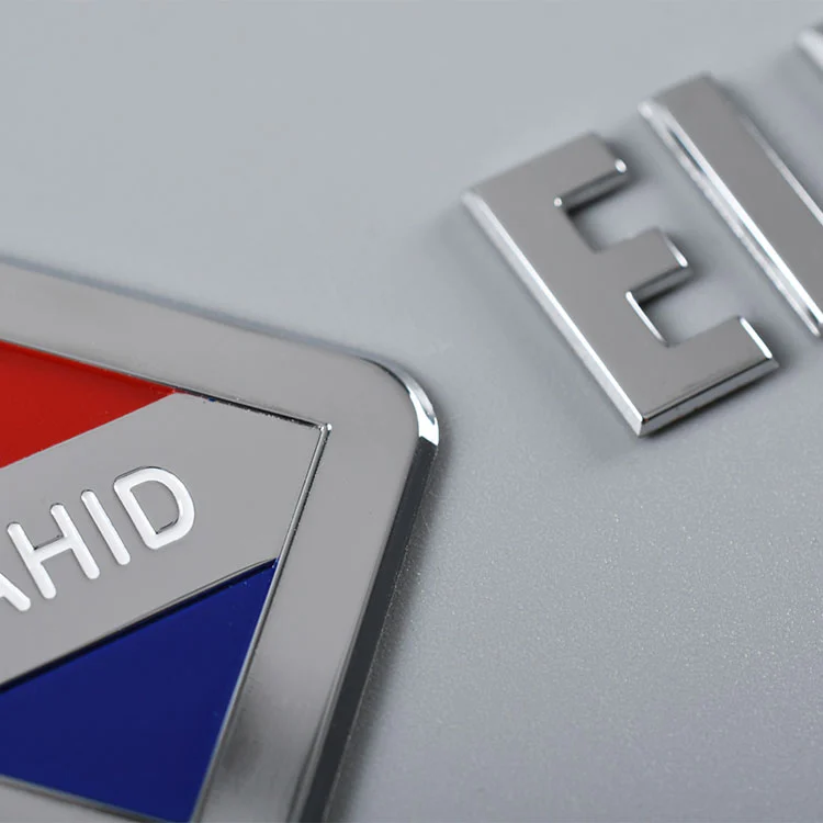 3D metalen plaatsticker