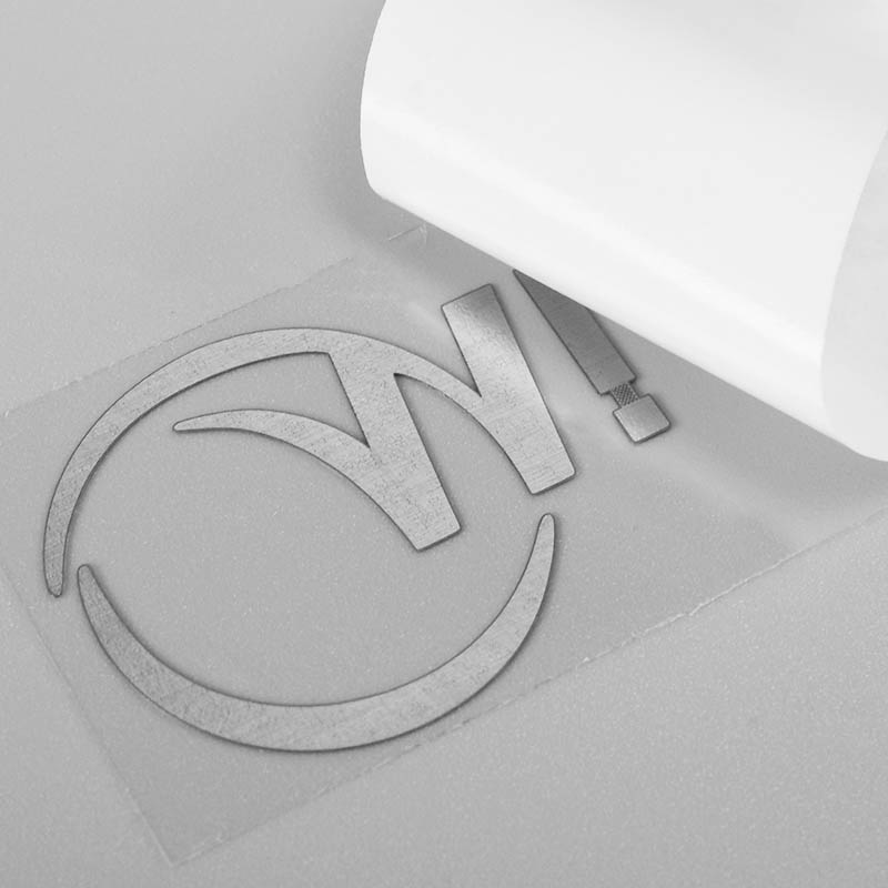 Apparaat metalen labelsticker