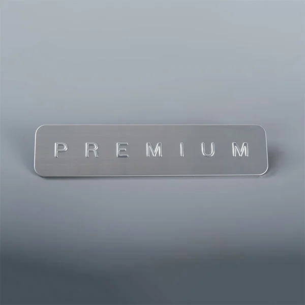 Merkbedrukt aluminium label