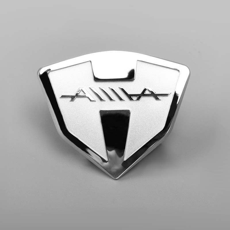 Chroom metallic logosticker