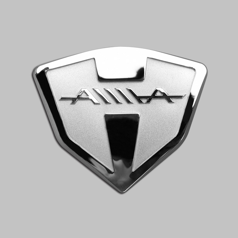 Chroom metallic logosticker