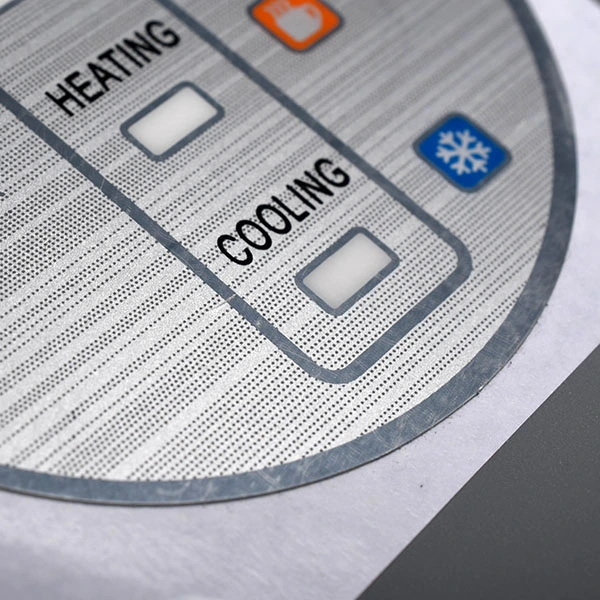 Glanzend membraanlabel Matte sticker op het bedieningspaneel aan de voorkant