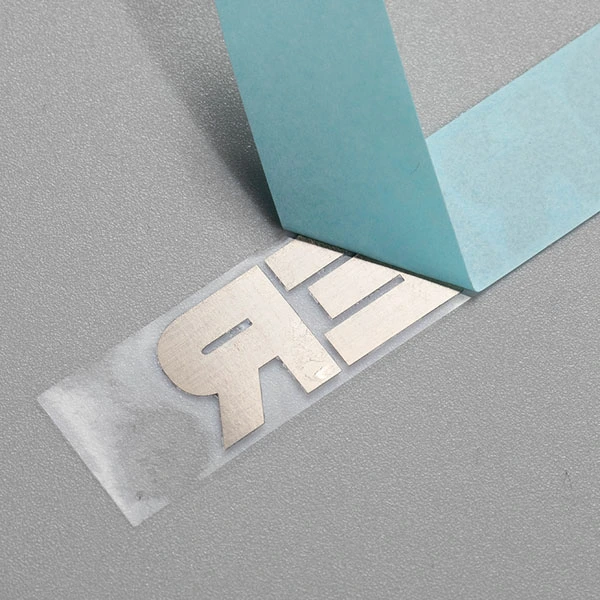 Metalen labellogo-sticker