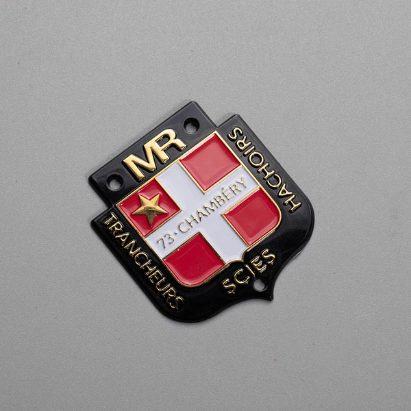 3D nikkel metalen logosticker