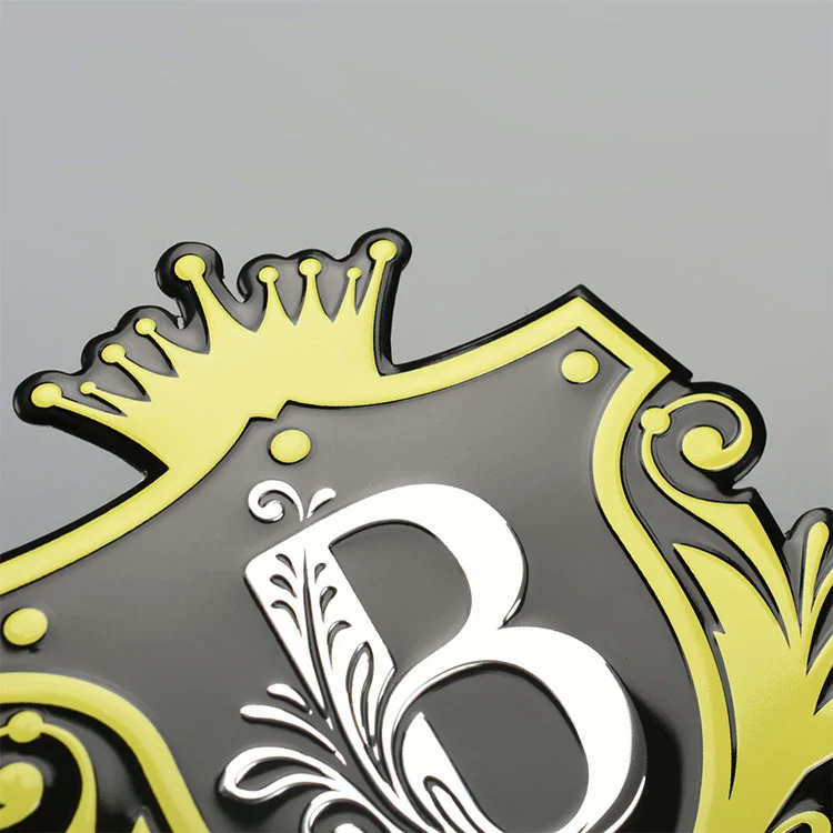 Metaallabel met logo
