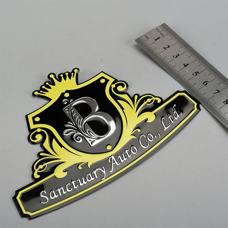 Metaallabel met logo