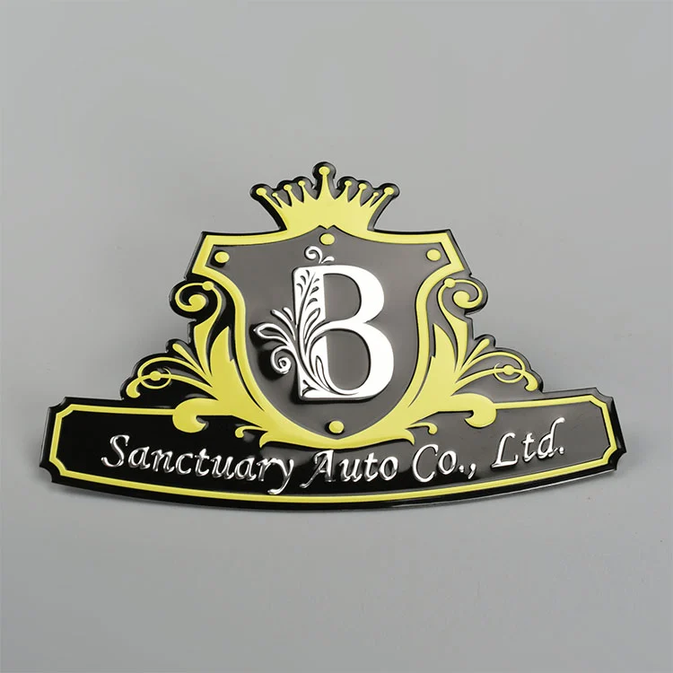 Metaallabel met logo