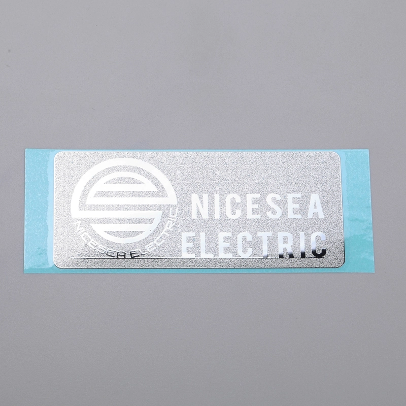 Chroom zilver logo sticker nikkel label met 3M lijm