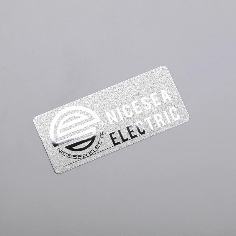 Chroom zilver logo sticker nikkel label met 3M lijm