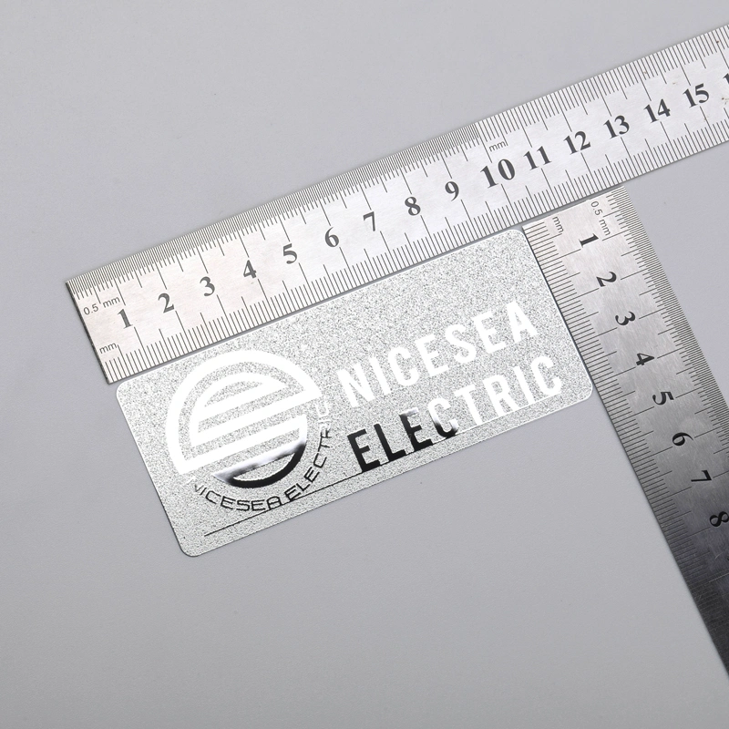 Chroom zilver logo sticker nikkel label met 3M lijm