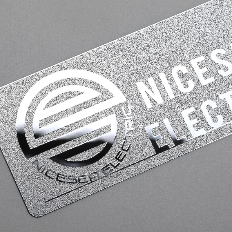 Chroom zilver logo sticker nikkel label met 3M lijm