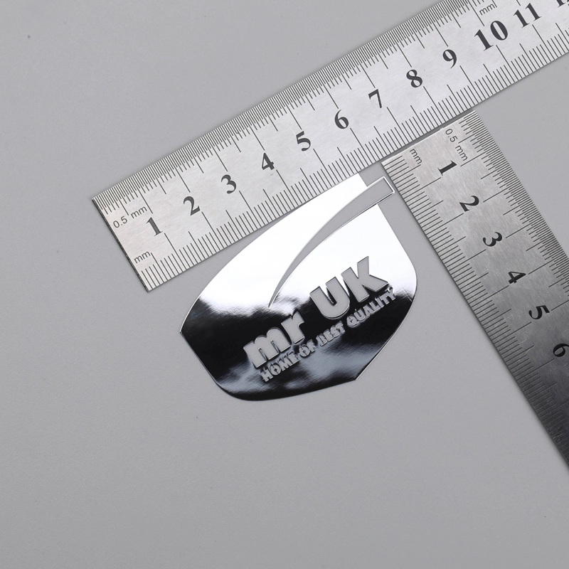 Aangepast chroom glanzend dun embleemlogo met 3M-lijm