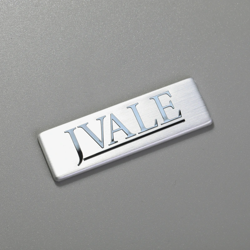 Aluminium merklogostickers voor apparatuur