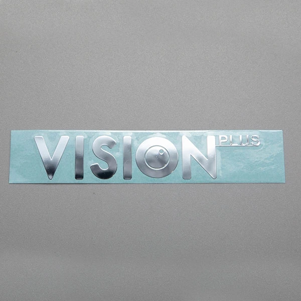 Overdracht metalen logosticker