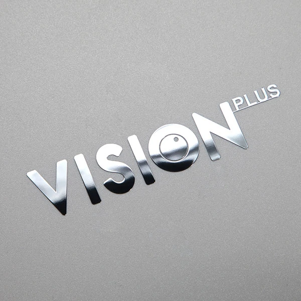Overdracht metalen logosticker
